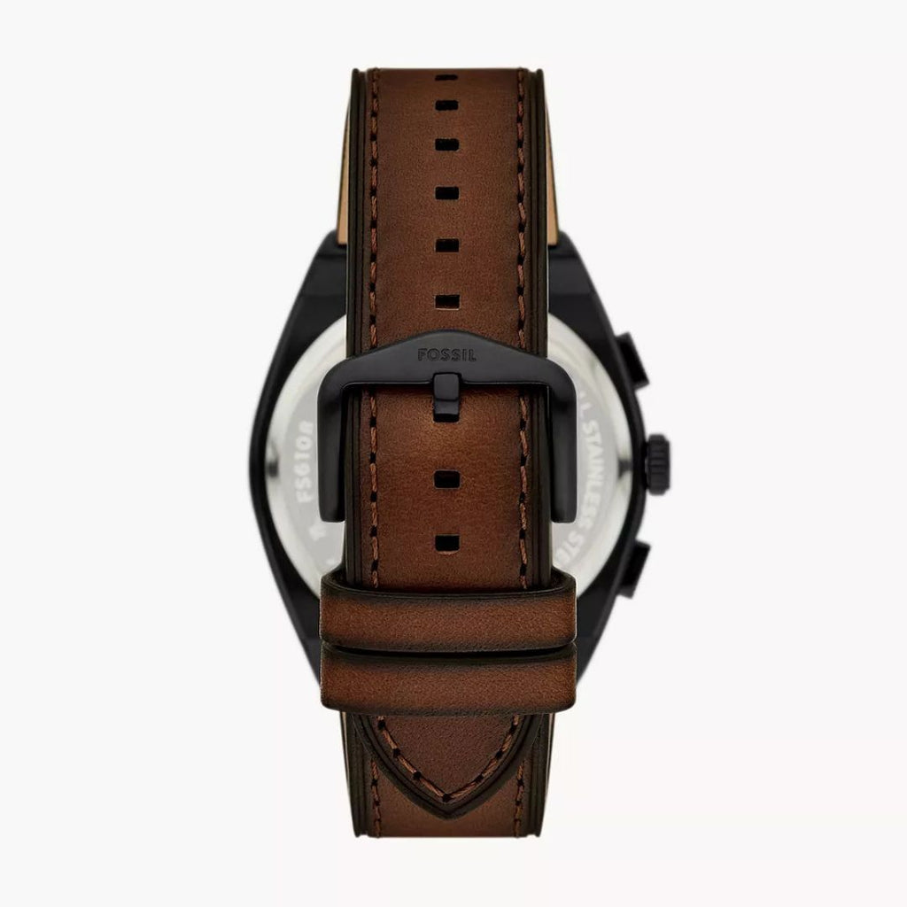 Everett Chronograph Brown Leather Watch