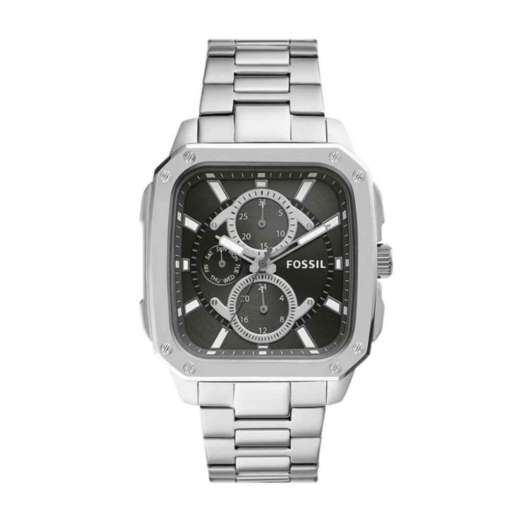 Fossil Men's Black Dial Stainless Steel Watch – BQ2655
