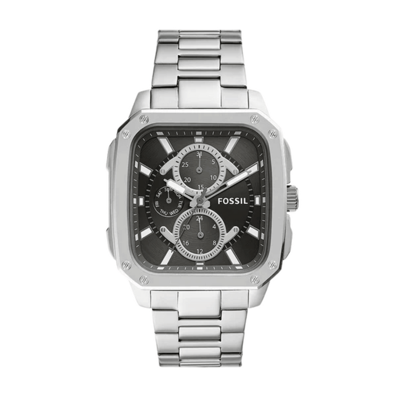 Fossil Men's Black Dial Stainless Steel Watch – BQ2655